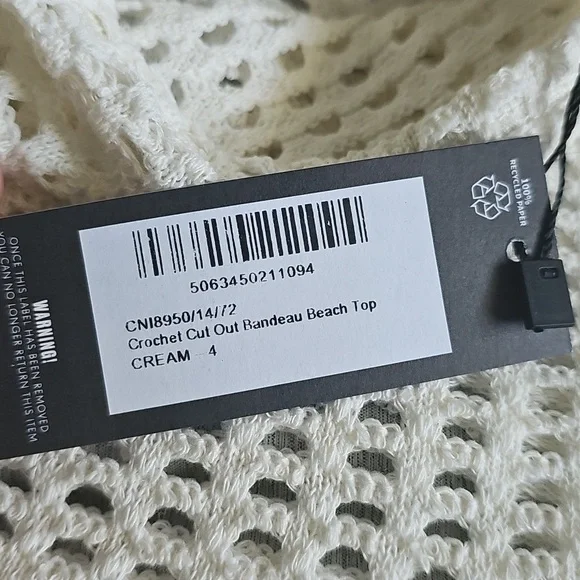 NWT PrettyLittleThing Crochet Cut Out Bandeau Top - Picture 4 of 6